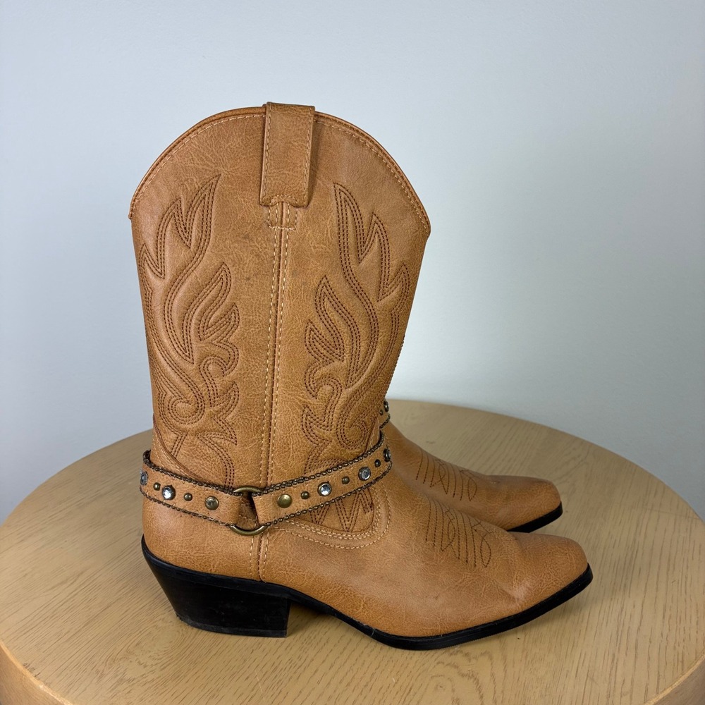 Austin Trading Co Heeled Western Cowboy Boots Vegan Rhinestone Women's 8.5